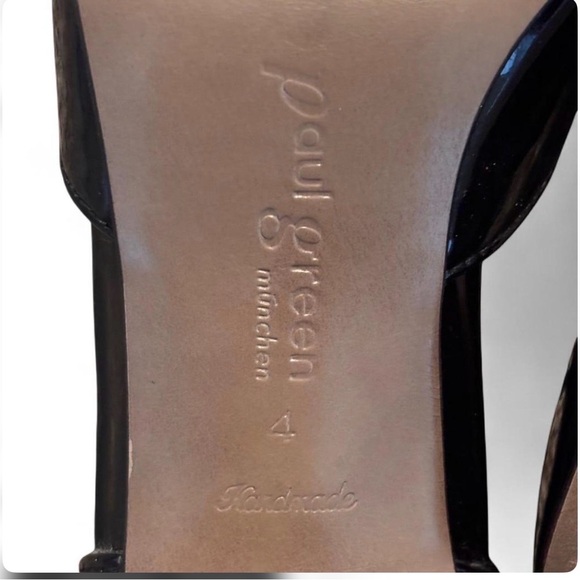 Paul Green München Black Patent Leather T- Strap Heels Sz 6.5 - Picture 4 of 8